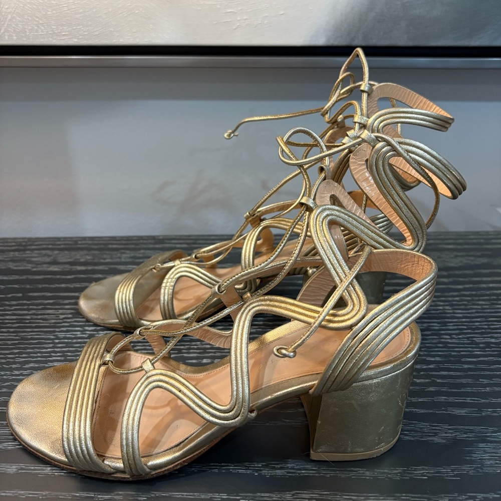 Gianvito Rossi Gold Strappy Women's Heels